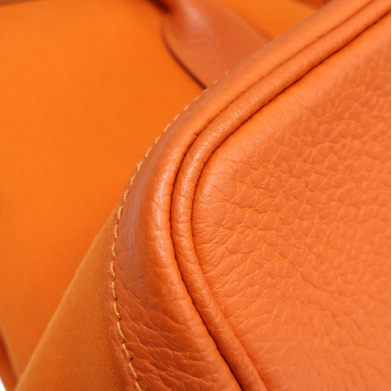 橘色 帆布 Garden Party 36 手提包 R刻【HERMES 愛馬仕】-11