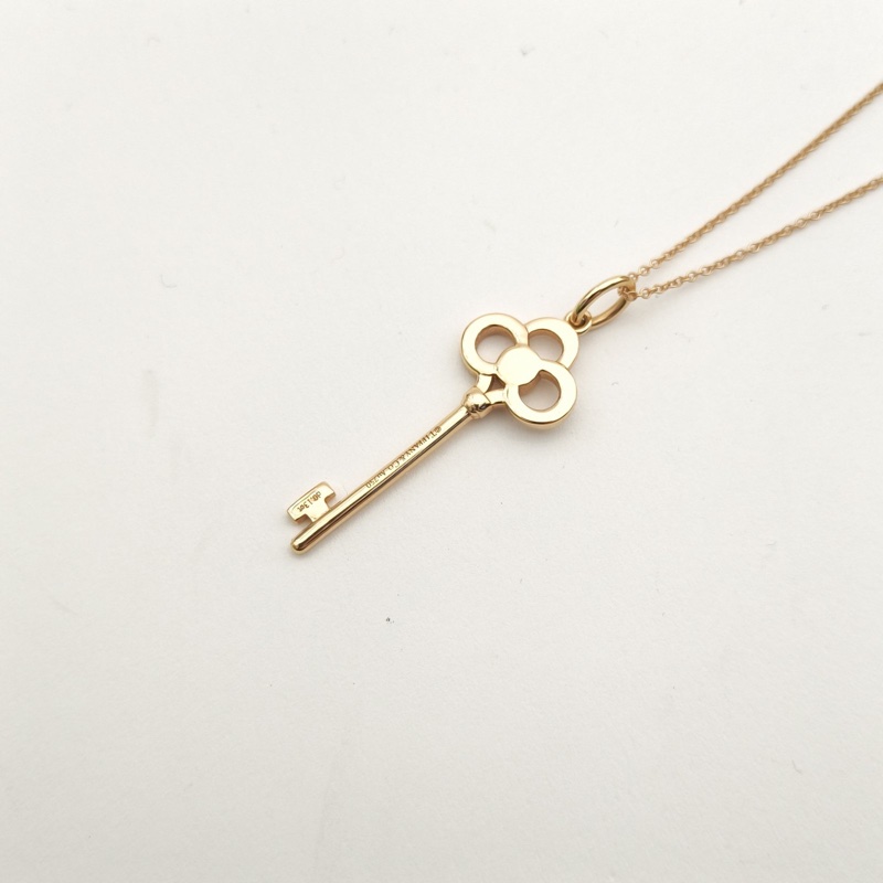 TIFFANY&CO TiffanyKeys皇冠鑰匙項鏈中號半鑽18K玫瑰金/鑽石-2