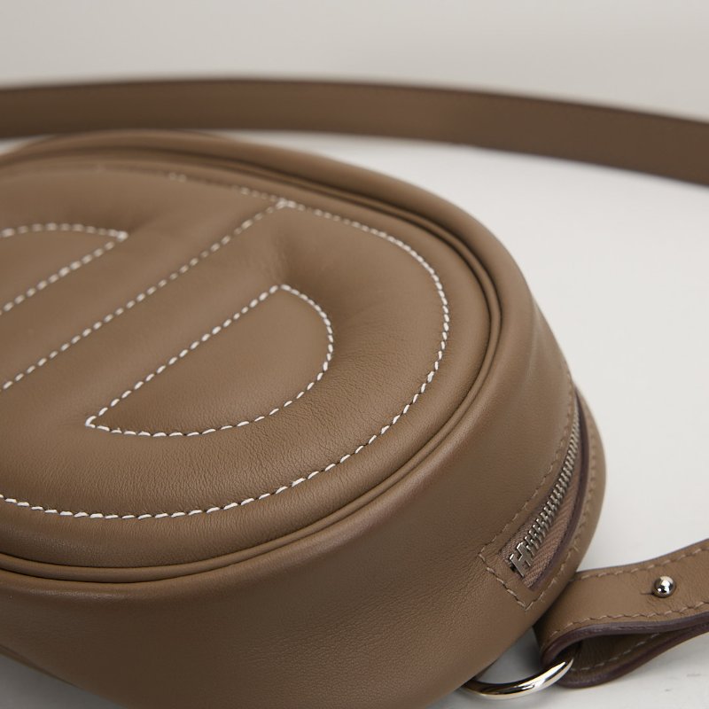 Hermès in the loop豬鼻子腰包 大象灰銀扣-4