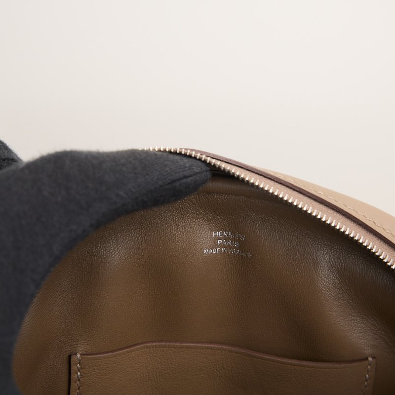 Hermès in the loop豬鼻子腰包 大象灰銀扣-14