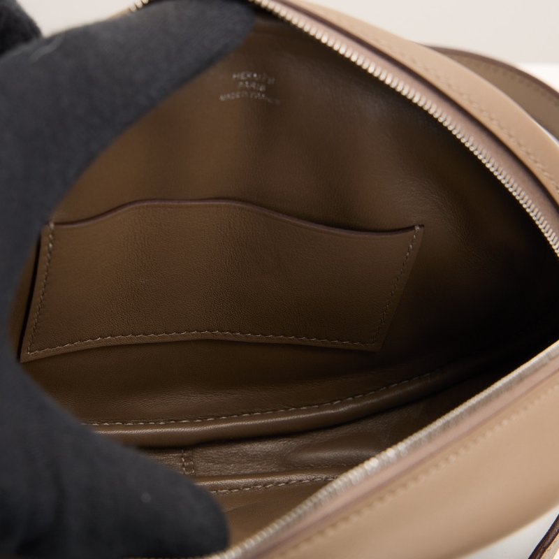 Hermès in the loop豬鼻子腰包 大象灰銀扣-15