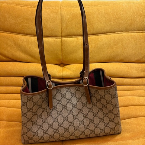 Gucci 古馳 老花 Emblem 肩背手提小型托特包/99新美品