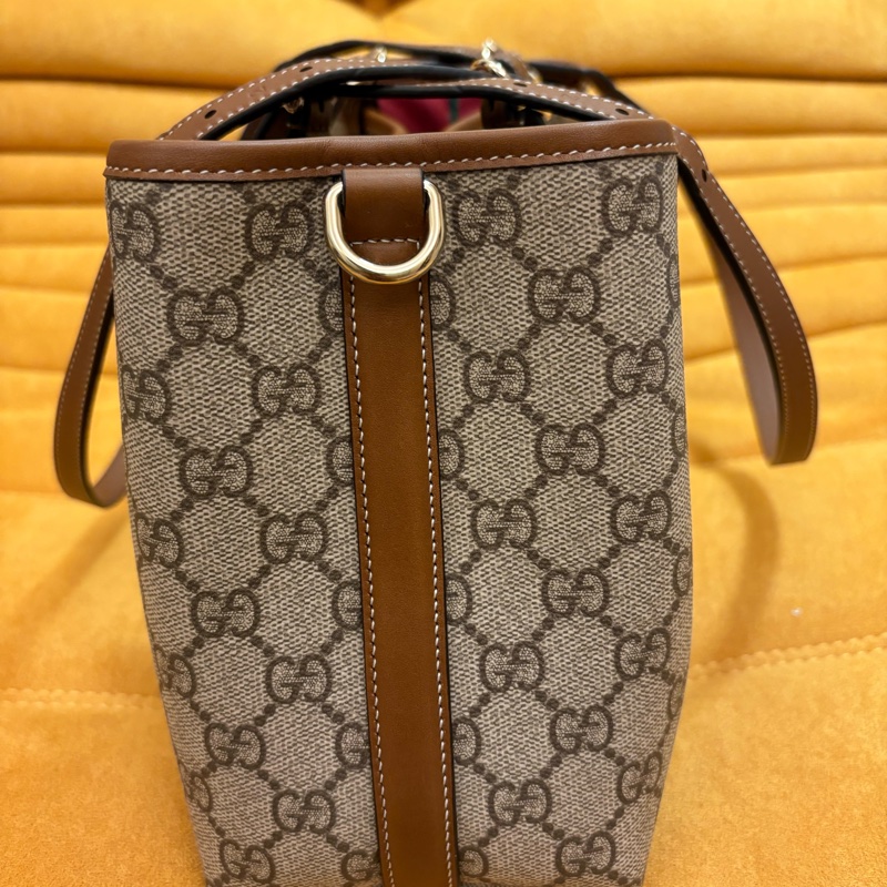 Gucci 古馳 老花 Emblem 肩背手提小型托特包/99新美品-1