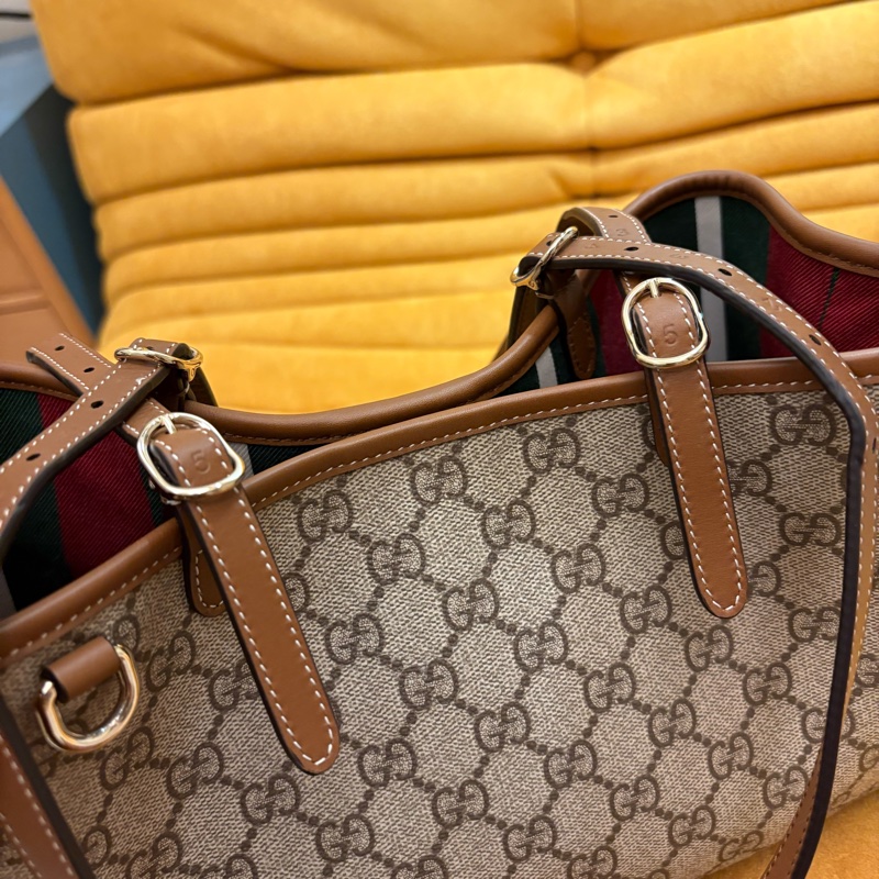 Gucci 古馳 老花 Emblem 肩背手提小型托特包/99新美品-2