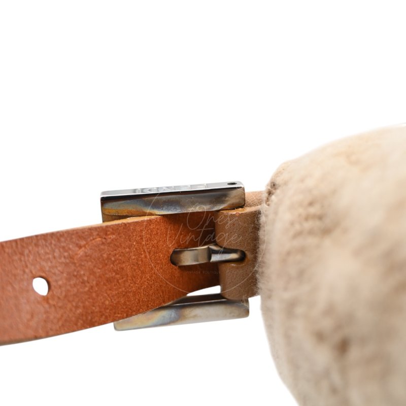 中古 芬迪 Fendi 米色 Beige  Zucca Baguette 法棍包 羊毛與皮革-23