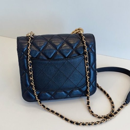 香奈兒/Chanel 黑金小號 孟買繫列 風琴郵差包口蓋包-1