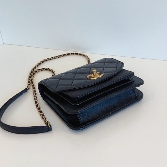 香奈兒/Chanel 黑金小號 孟買繫列 風琴郵差包口蓋包-4