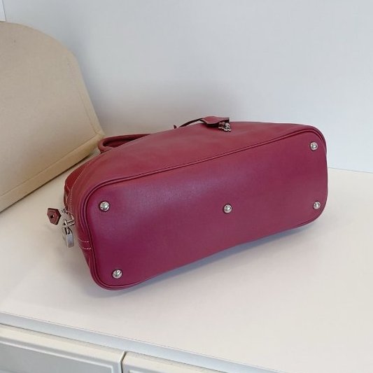 Hermes愛馬仕 Bolide Relax35 保齡球手提包 玫瑰木粉色 銀扣 swift皮-9