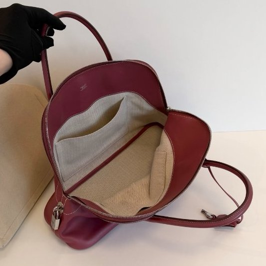 Hermes愛馬仕 Bolide Relax35 保齡球手提包 玫瑰木粉色 銀扣 swift皮-11