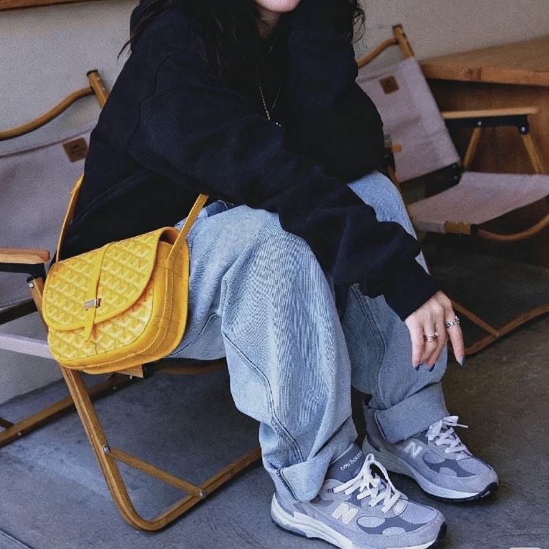 🥎Goyard戈雅亮黃銀扣Belvedere小號郵差包斜挎單肩包-2