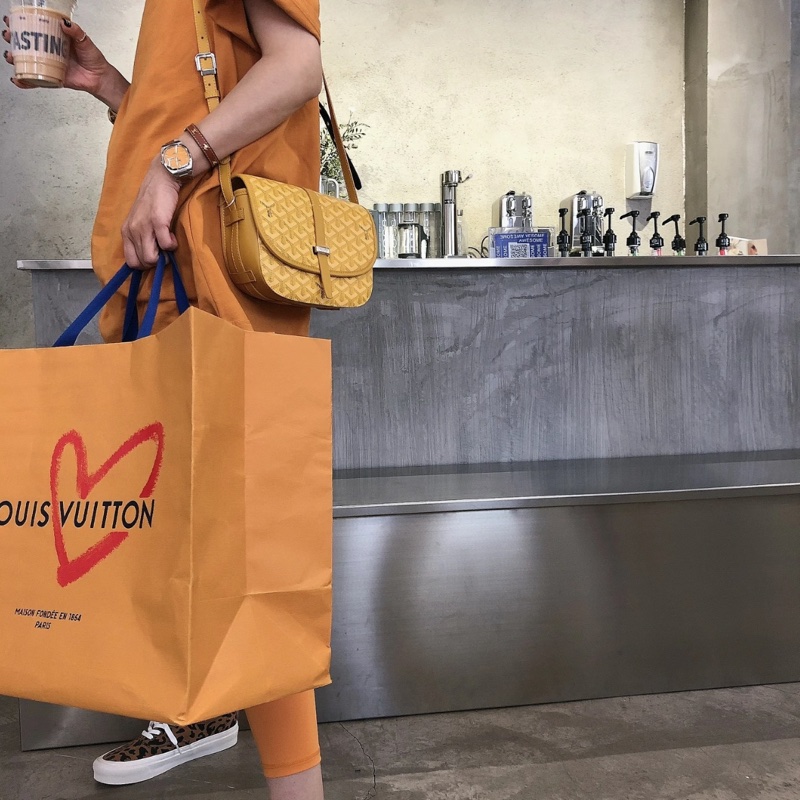 🥎Goyard戈雅亮黃銀扣Belvedere小號郵差包斜挎單肩包-28