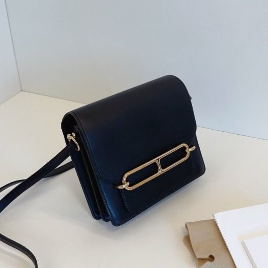 近新品 Hermes愛馬仕 Roulis19 Mini 黑金 ec皮-2