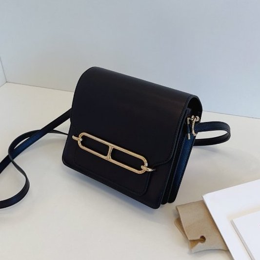 近新品 Hermes愛馬仕 Roulis19 Mini 黑金 ec皮-3