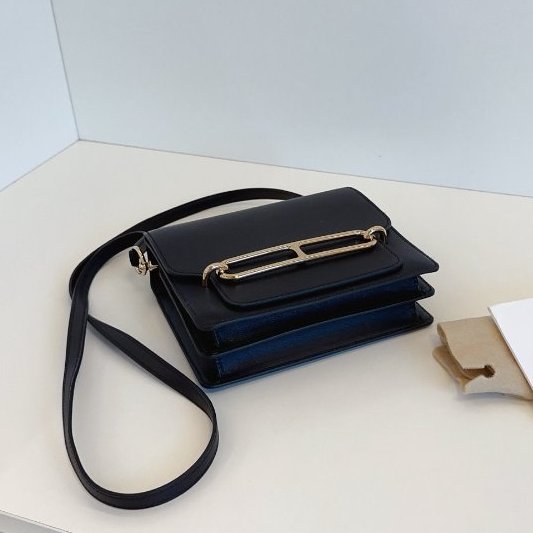 近新品 Hermes愛馬仕 Roulis19 Mini 黑金 ec皮-4