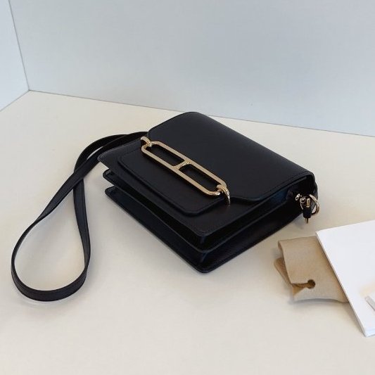 近新品 Hermes愛馬仕 Roulis19 Mini 黑金 ec皮-5