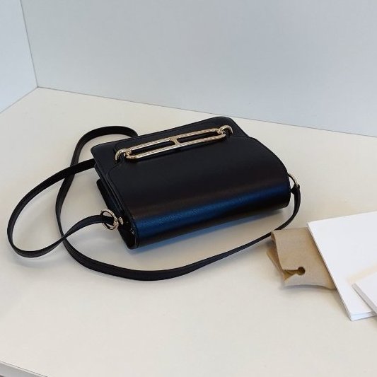 近新品 Hermes愛馬仕 Roulis19 Mini 黑金 ec皮-6