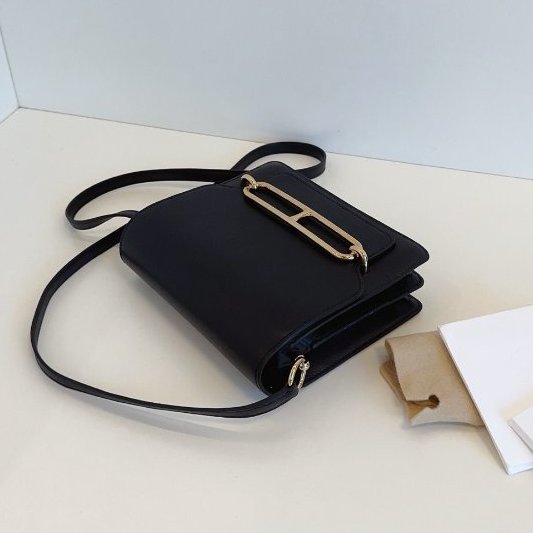 近新品 Hermes愛馬仕 Roulis19 Mini 黑金 ec皮-7