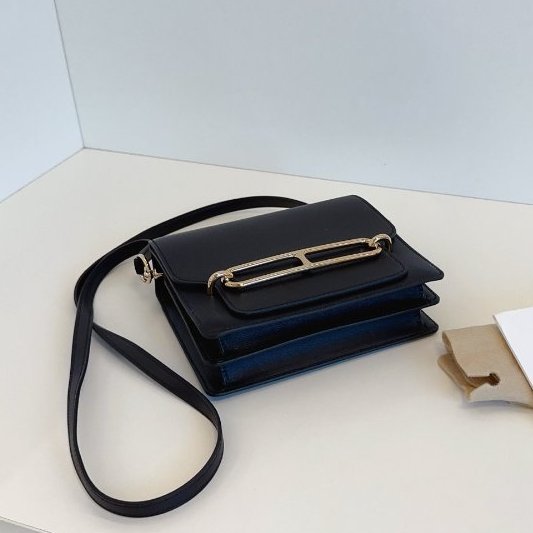 近新品 Hermes愛馬仕 Roulis19 Mini 黑金 ec皮-10