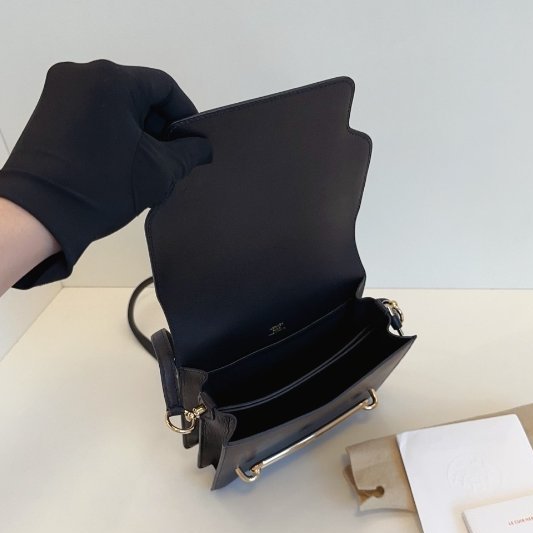 近新品 Hermes愛馬仕 Roulis19 Mini 黑金 ec皮-12