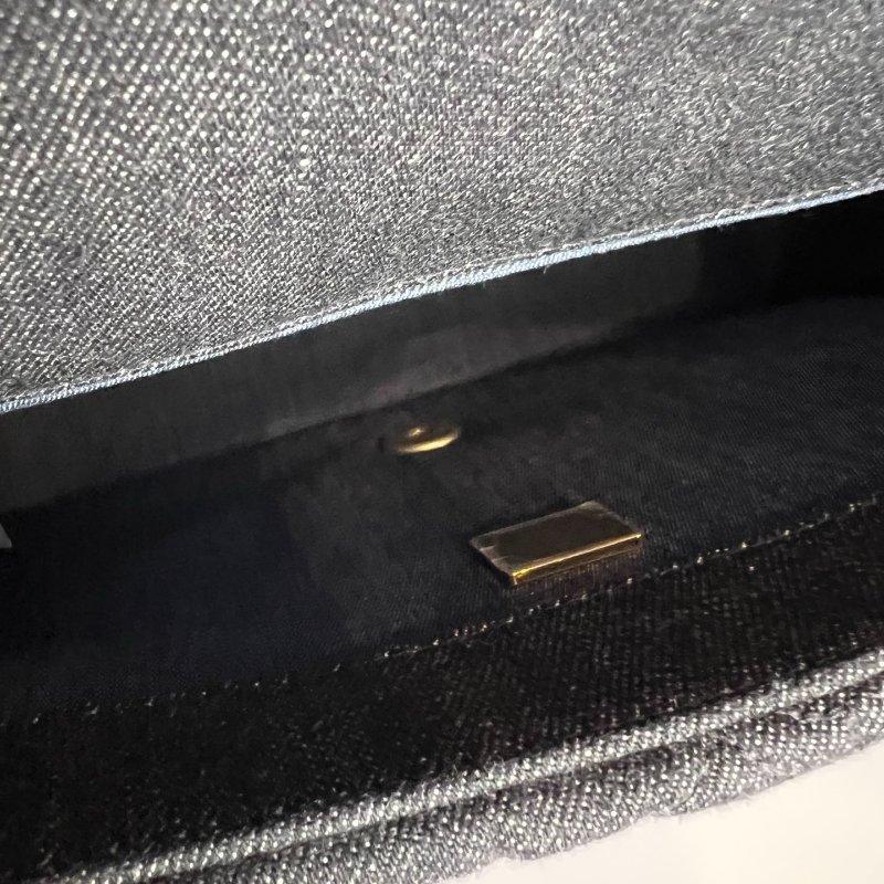 CHANEL 季節款牛仔粗金鍊單肩包 AS3216/晶片款-6