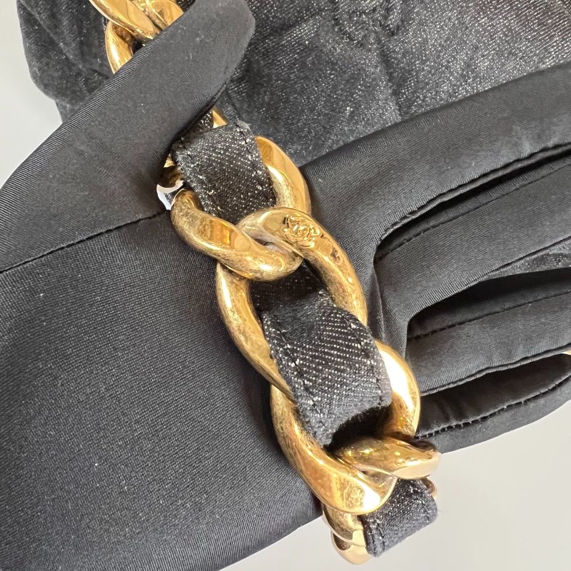 CHANEL 季節款牛仔粗金鍊單肩包 AS3216/晶片款-8