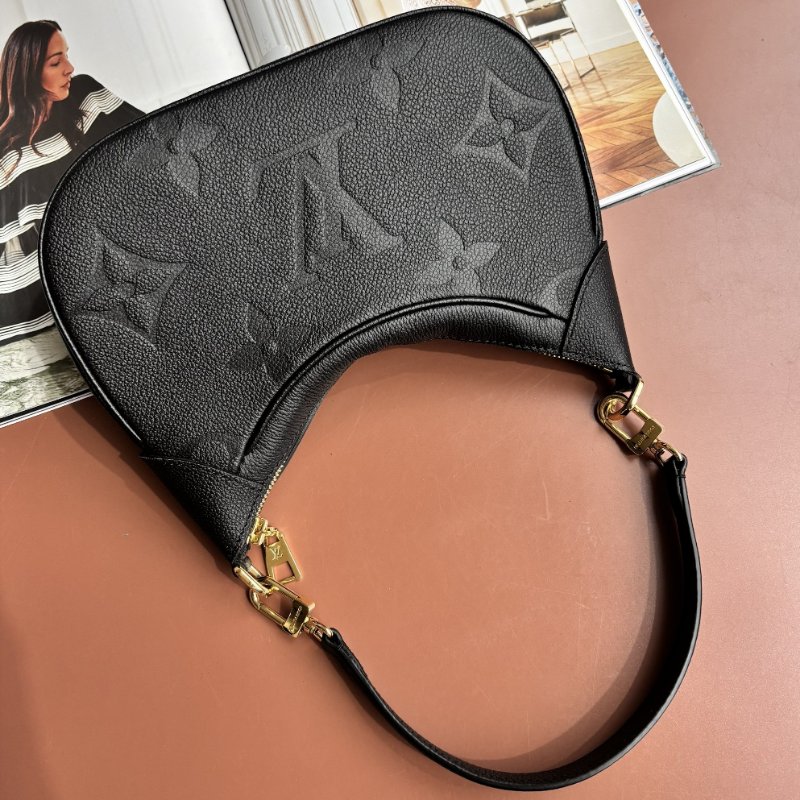 絕版商品 專櫃斷貨::LOUIS VUITTON:: LV Bagatelle M46002 黑色壓紋肩背包 手提包-1