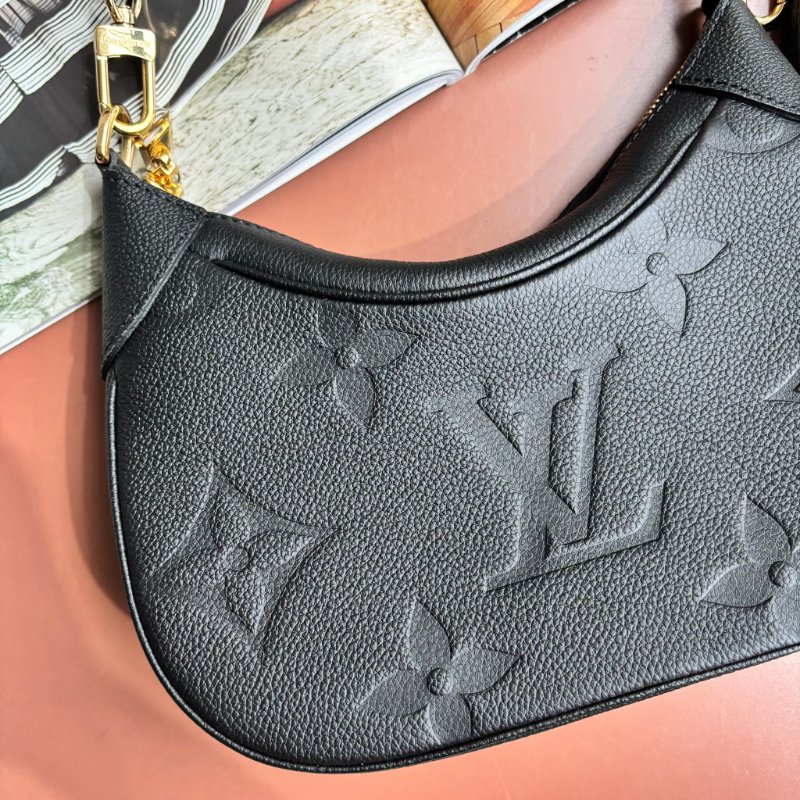 絕版商品 專櫃斷貨::LOUIS VUITTON:: LV Bagatelle M46002 黑色壓紋肩背包 手提包-6