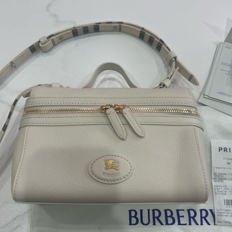 Burberry Bloomsbury 化妝包 盒子包 淺米色-7