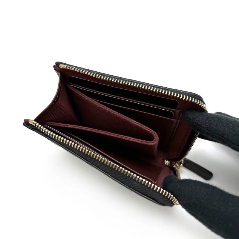 全新 Chanel L型開短夾 黑金-5