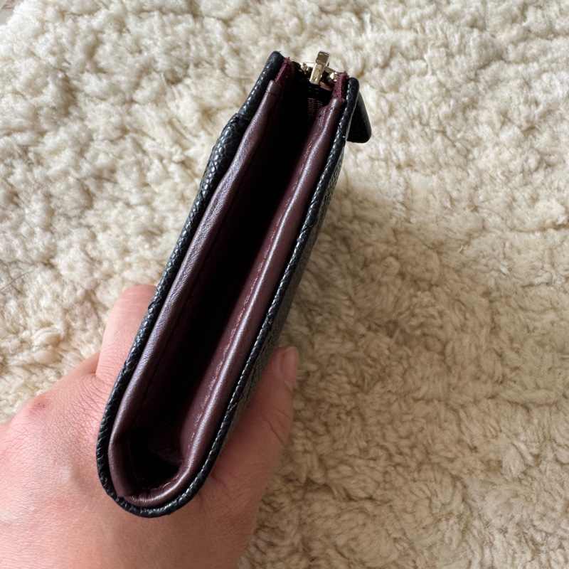 全新 Chanel L型開短夾 黑金-11