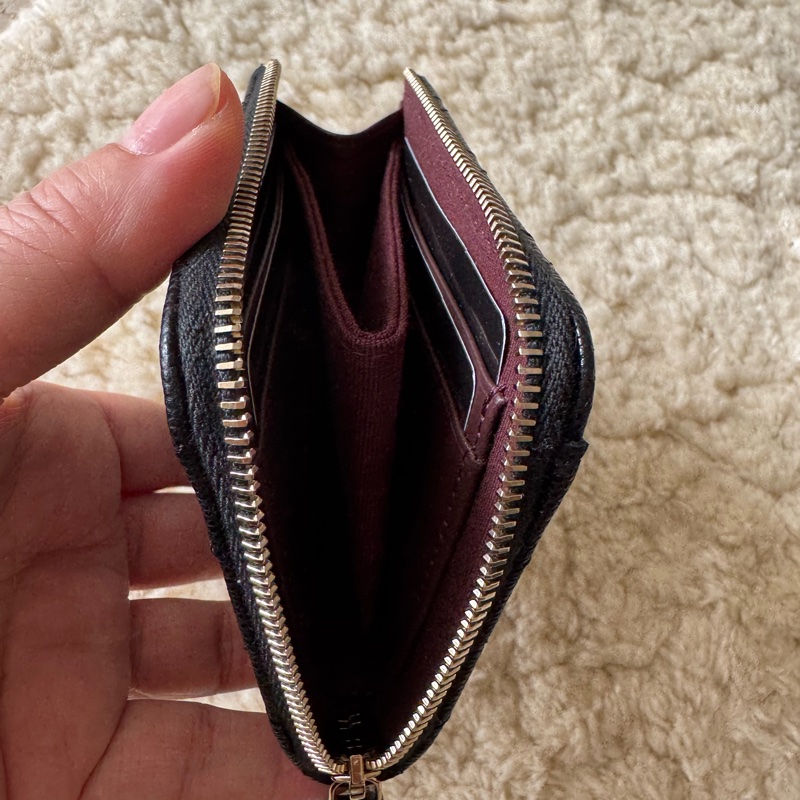 全新 Chanel L型開短夾 黑金-12