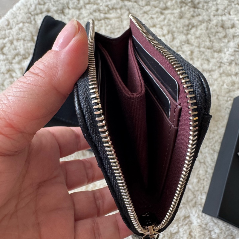 全新 Chanel L型開短夾 黑金-13