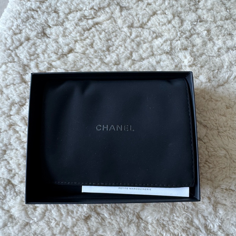 全新 Chanel L型開短夾 黑金-19