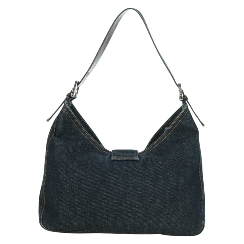 【日本直送】FENDI Mamma Baguette 單肩包 牛仔藍 海軍藍 銀色 正品 am11393V-1