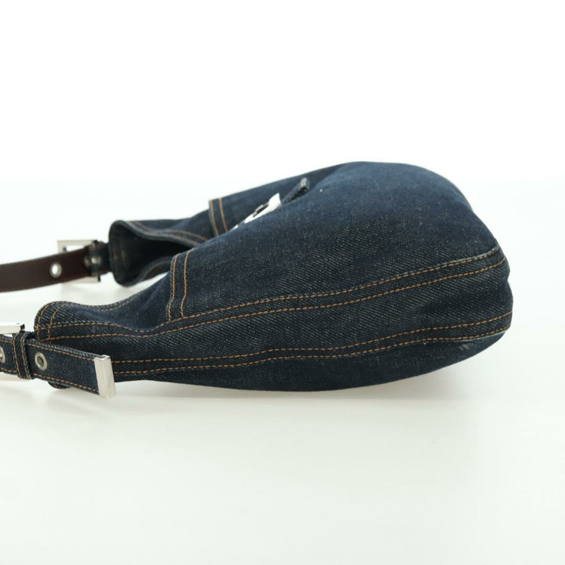 【日本直送】FENDI Mamma Baguette 單肩包 牛仔藍 海軍藍 銀色 正品 am11393V-2