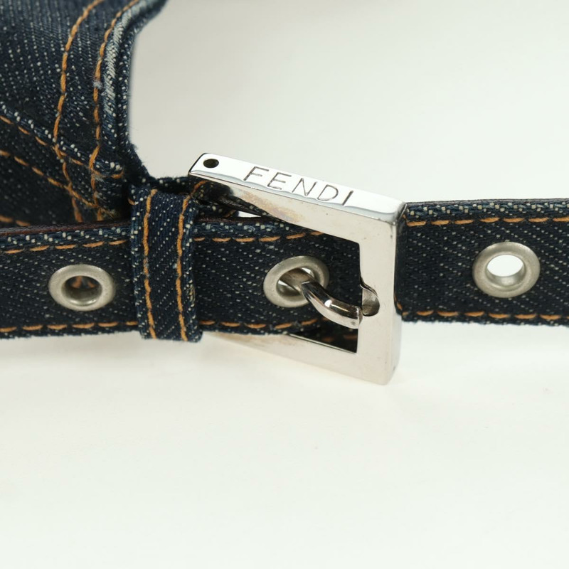 【日本直送】FENDI Mamma Baguette 單肩包 牛仔藍 海軍藍 銀色 正品 am11393V-7