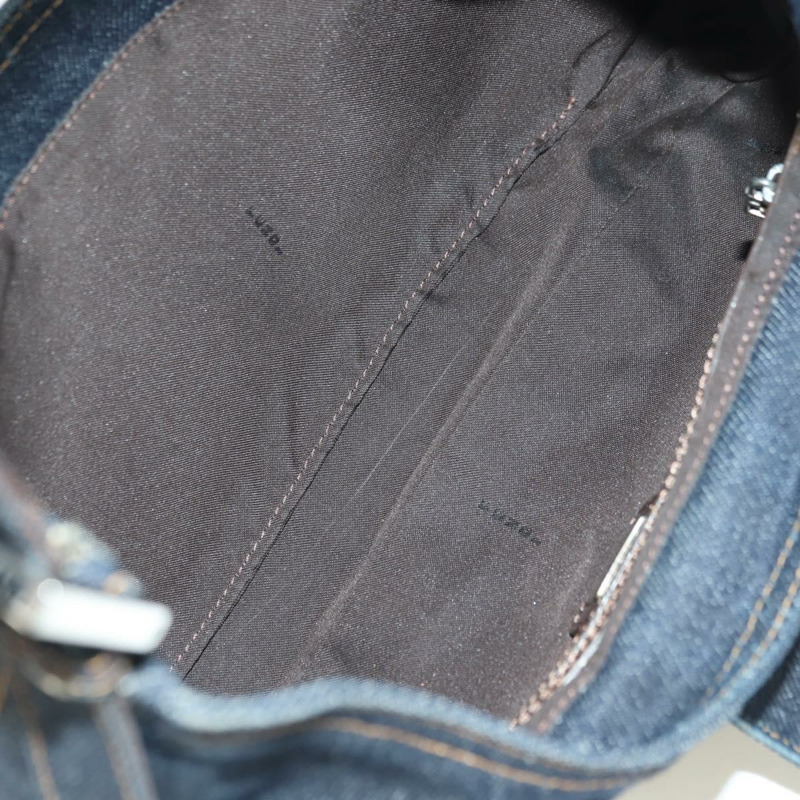 【日本直送】FENDI Mamma Baguette 單肩包 牛仔藍 海軍藍 銀色 正品 am11393V-9