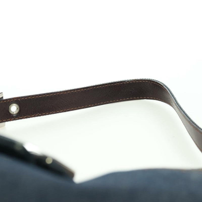 【日本直送】FENDI Mamma Baguette 單肩包 牛仔藍 海軍藍 銀色 正品 am11393V-13