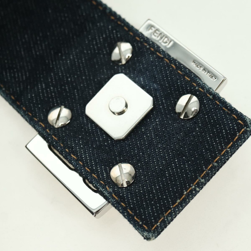 【日本直送】FENDI Mamma Baguette 單肩包 牛仔藍 海軍藍 銀色 正品 am11393V-19