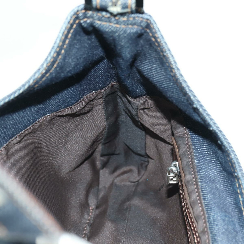 【日本直送】FENDI Mamma Baguette 單肩包 牛仔藍 海軍藍 銀色 正品 am11393V-21