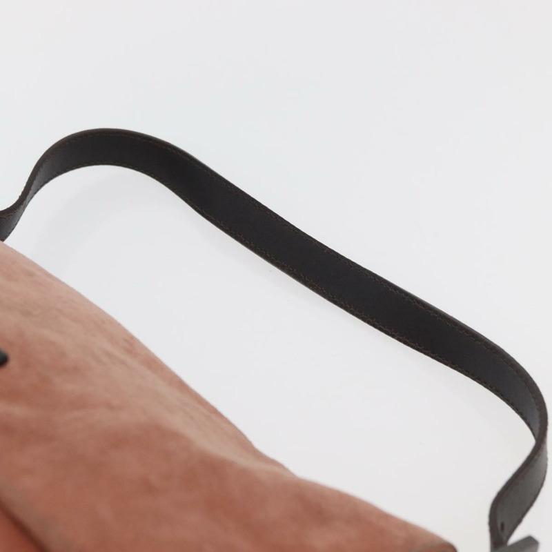 【日本直送】FENDI Mamma Baguette 單肩包 粉紅銀色麂皮 正品 176353A-13