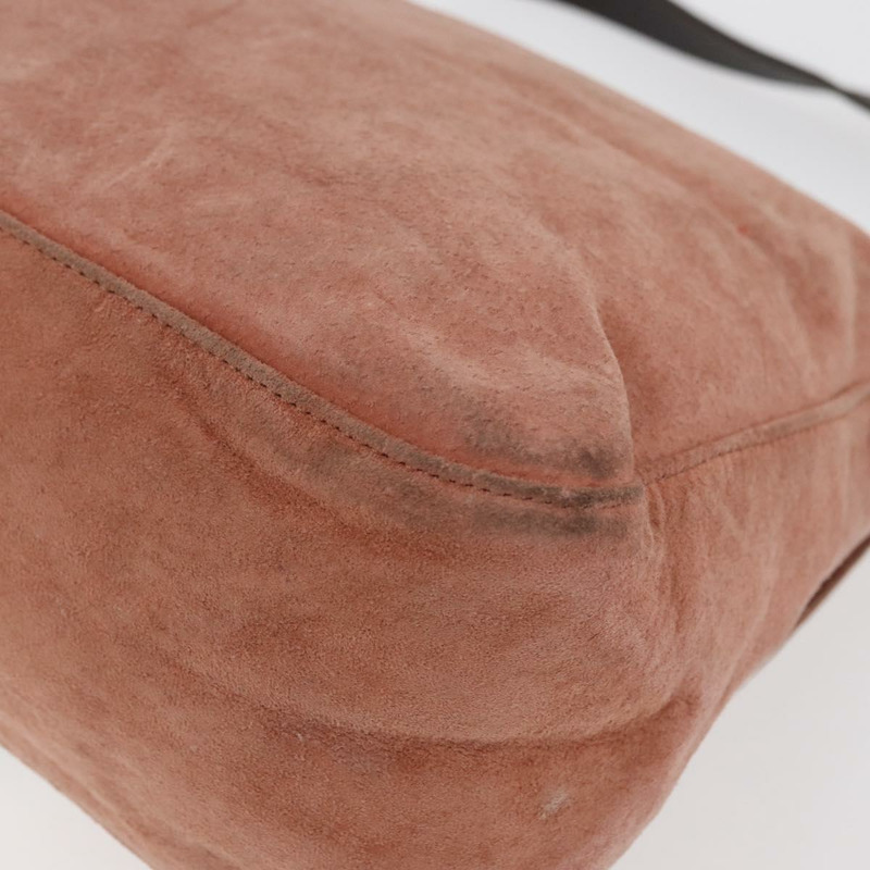 【日本直送】FENDI Mamma Baguette 單肩包 粉紅銀色麂皮 正品 176353A-16