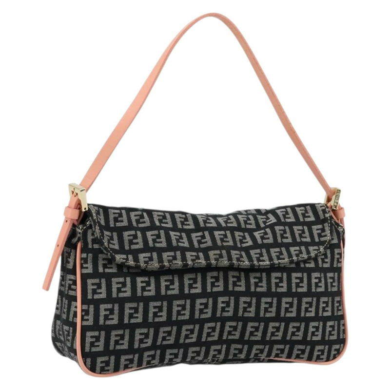 【日本直送】FENDI Zucchino帆布單肩包 黑色 金色 正品 176217A-0