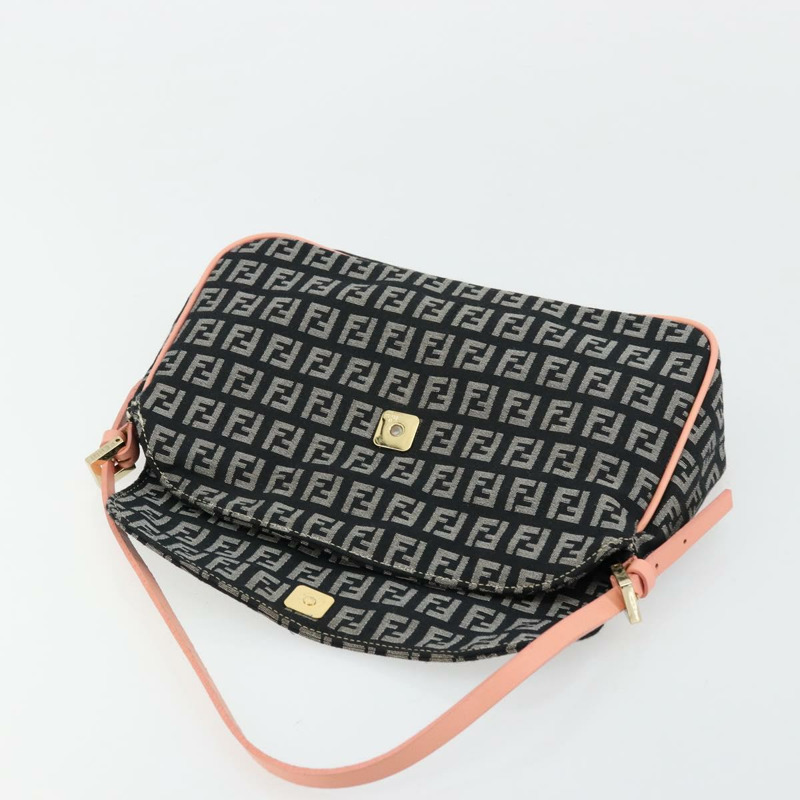 【日本直送】FENDI Zucchino帆布單肩包 黑色 金色 正品 176217A-16