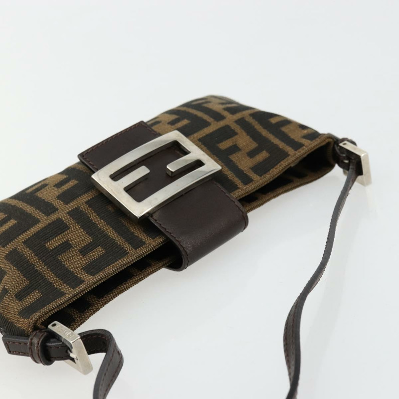 【日本直送】FENDI Zucca帆布Mamma Baguette手袋 棕色/黑色 正品 176365-5