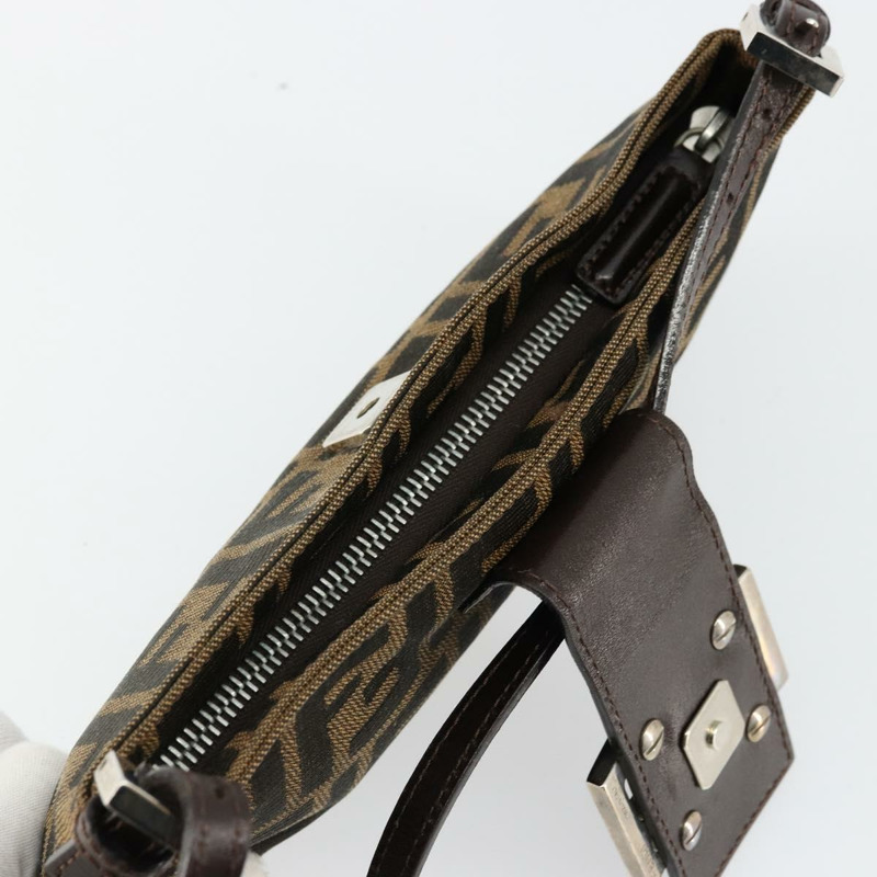 【日本直送】FENDI Zucca帆布Mamma Baguette手袋 棕色/黑色 正品 176365-9