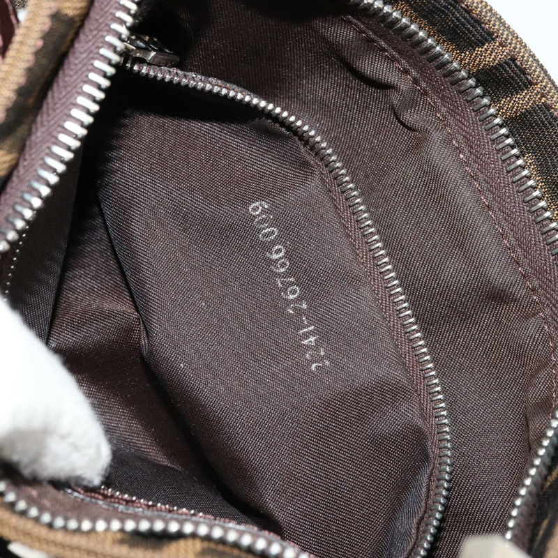 【日本直送】FENDI Zucca帆布Mamma Baguette手袋 棕色/黑色 正品 176365-11