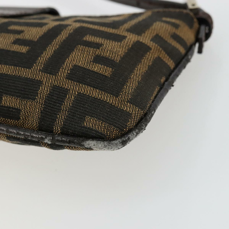 【日本直送】FENDI Zucca帆布Mamma Baguette手袋 棕色/黑色 正品 176365-16