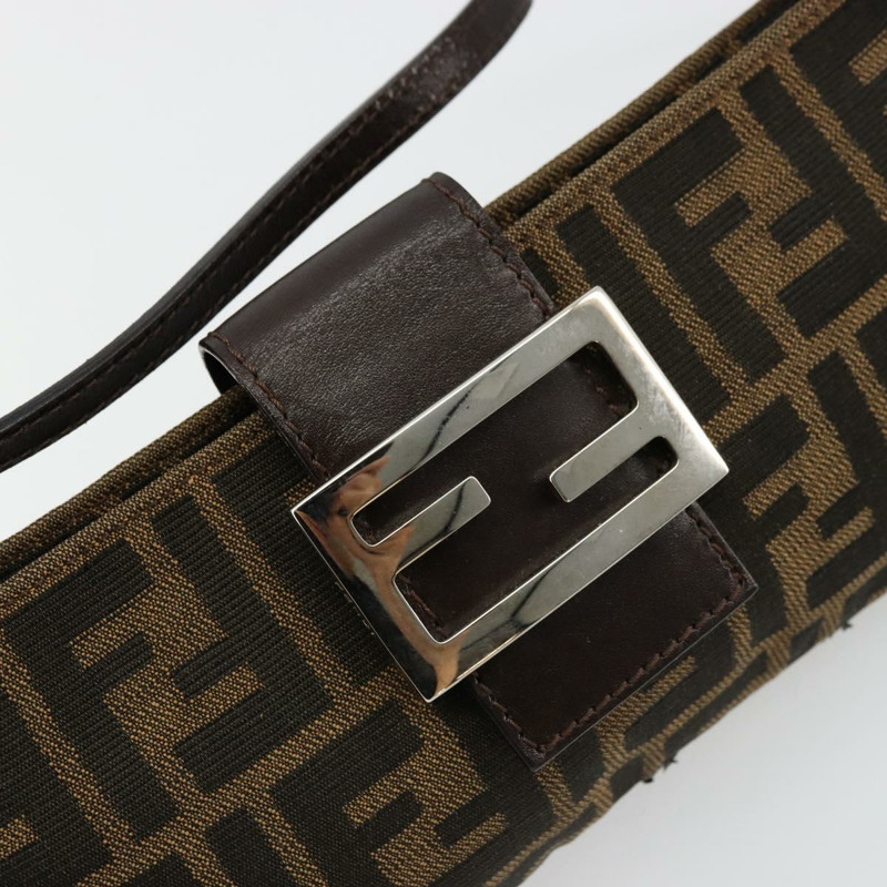 【日本直送】FENDI Zucca帆布Mamma Baguette手袋 棕色/黑色 正品 176365-18