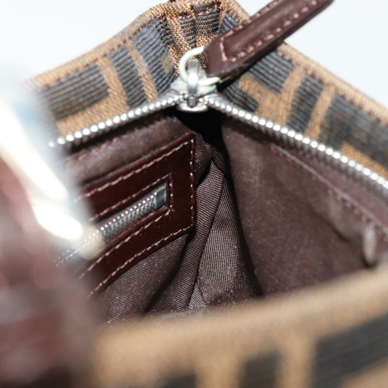 【日本直送】FENDI Zucca帆布Mamma Baguette手袋 棕色/黑色 正品 176365-21